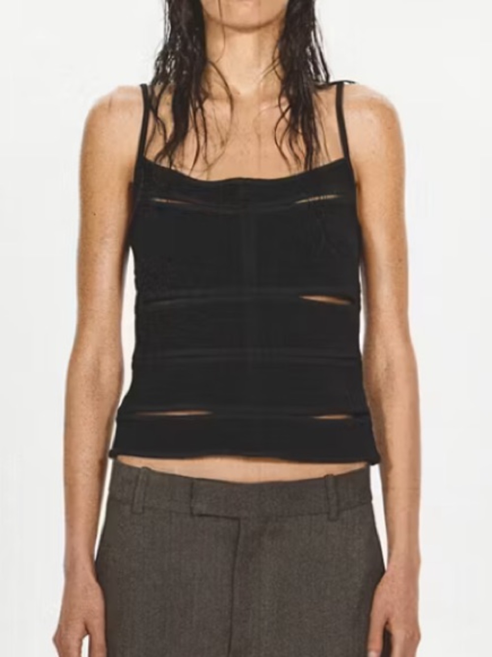 Mango Eckhaus Latta Black Cutout Camisole Top TANK TOP WITH CUTOUTS 1463